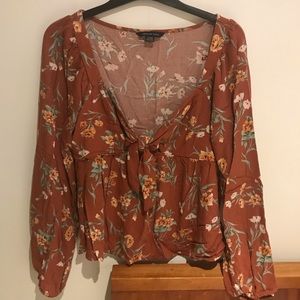 AE Boho empire waist floral top